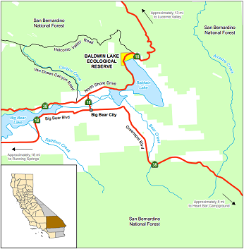 Map of Baldwin Lake ER - click to enlarge in new window
