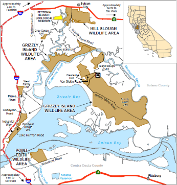 Map of Grizzly Island WA - click to enlarge in new window