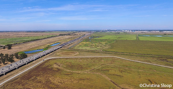 aerial view of agriculture fields and highway ©Christina Sloop
