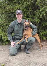 Warden Jacob Olsen and K-9 Tess