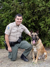 Warden Jorge Paz and K-9 Mauser
