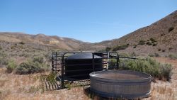 Guzzler which feeds wildlife troughs at Carrizo Plains Ecological Reserve
