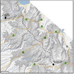 A map of the elk’s journey from Tahoe to Sonora Pass