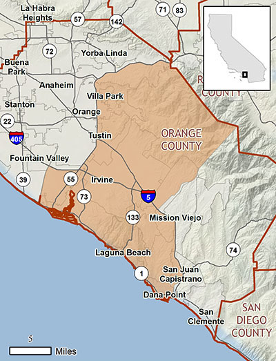 County of Orange (Central/Coastal) NCCP/HCP plan area map