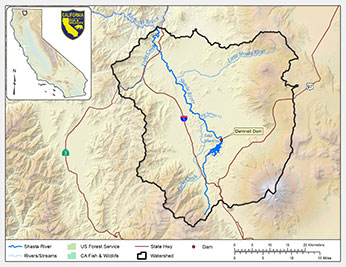 Shasta River watershed map