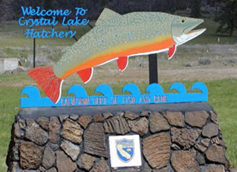 photo of Crystal Lake fish hatchery sign