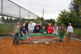 Take a photo with our trophy rainbow trout!