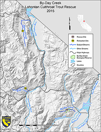 By-Day Creek Lahontan Cutthroat Trout Rescue 2015 Map