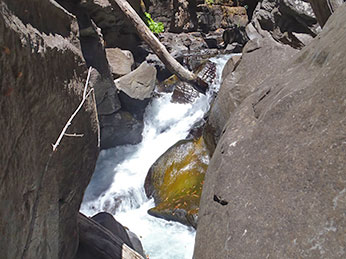 Figure 1. The downstream rock barrier site in Eagle Canyon on Battle Creek - DKilliam