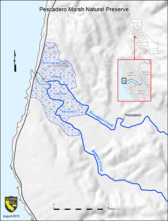 Figure 2. Pescadero Marsh Natural Preserve and Lagoon Complex located in San Mateo County, California.  (Photo: CDFW)