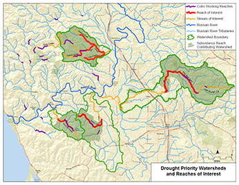 2015 Russian River Coho Affected Area map