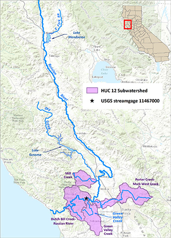 Map of the Russian River watershed - Click to enlarge image in new window Map of the Russian River watershed - Click to enlarge image in new window