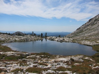Figure 4: Largest of the two Pyramid Peak lakes, 2015 Photo: Largest of the two Pyramid Peak lakes, August, 2015