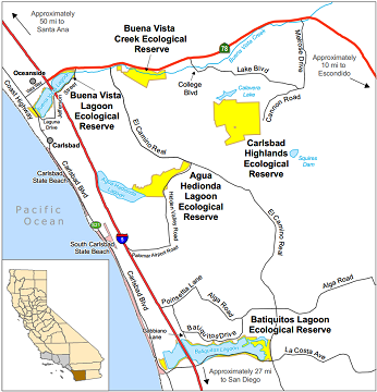 Map of Buena Vista Lagoon ER - click to enlarge in new window
