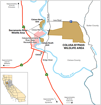 Map of Colusa Bypass WA - click to enlarge in new window
