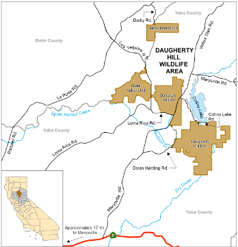 map of Daugherty Hill Wildlife Area - click to enlarge in new window