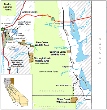 Map of Surprise Valley WA location - click to enlarge in new window