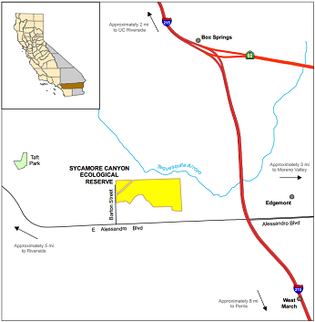 Map of Sycamore Canyon ER location - click to enlarge in new window