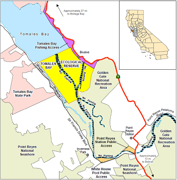 Map of Tomales Bay ER location - click to enlarge in new window
