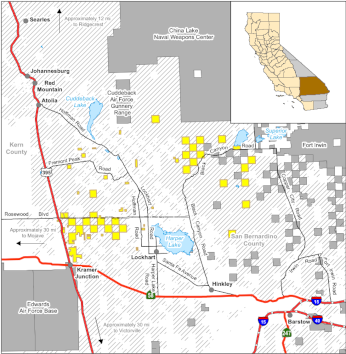 Map of West Mojave Desert Ecological Reserve location - click to enlarge in new window