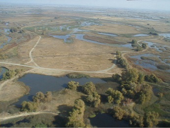 aerial photo of Los Banos Wildlife Area